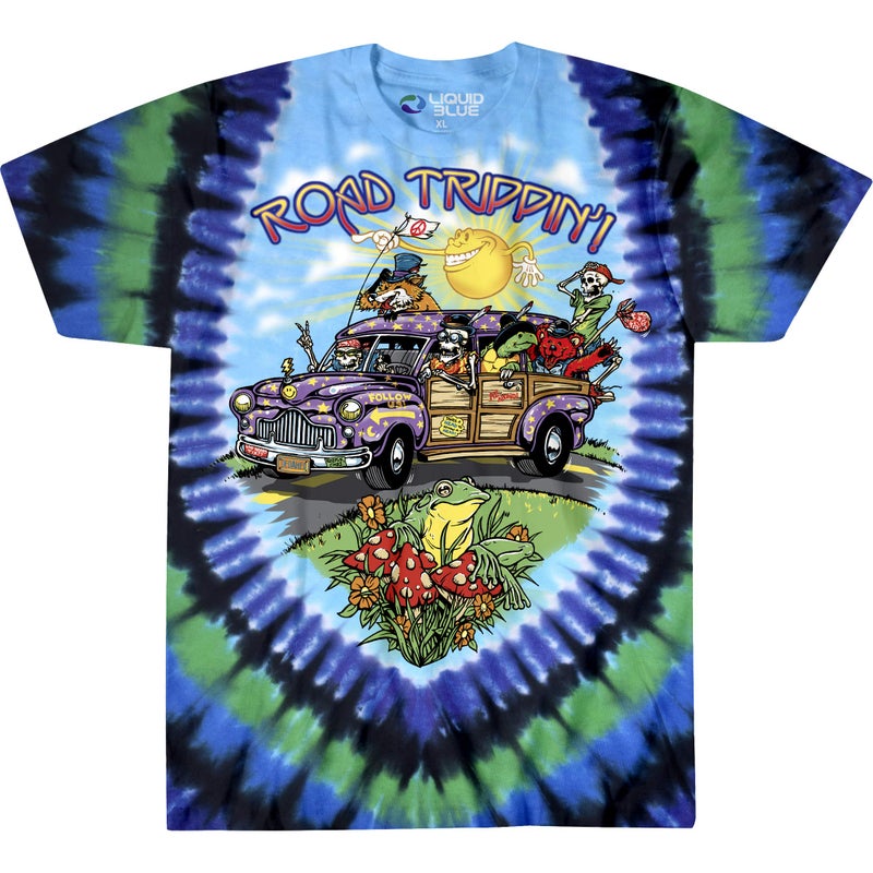Liquid Blue unisex adult Road Trippin' Short Sleeve T-shirt T Shirt, Tie Dye, X-Large US - Image 2